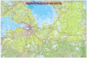 Карта озер Ленинградской области для рыбалки, купания с дорогами