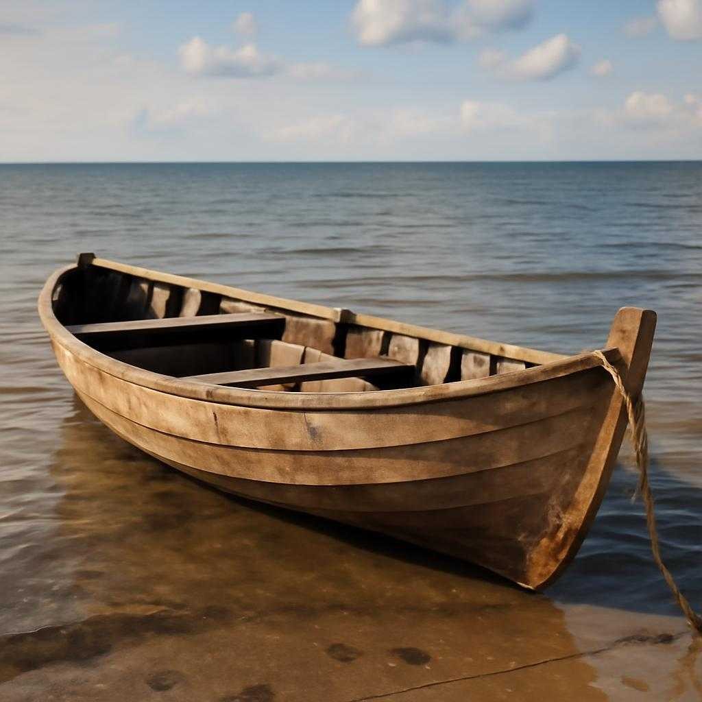 деревянная лодка