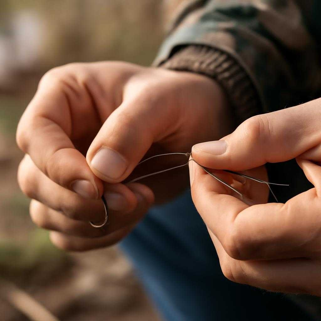 привязать леску