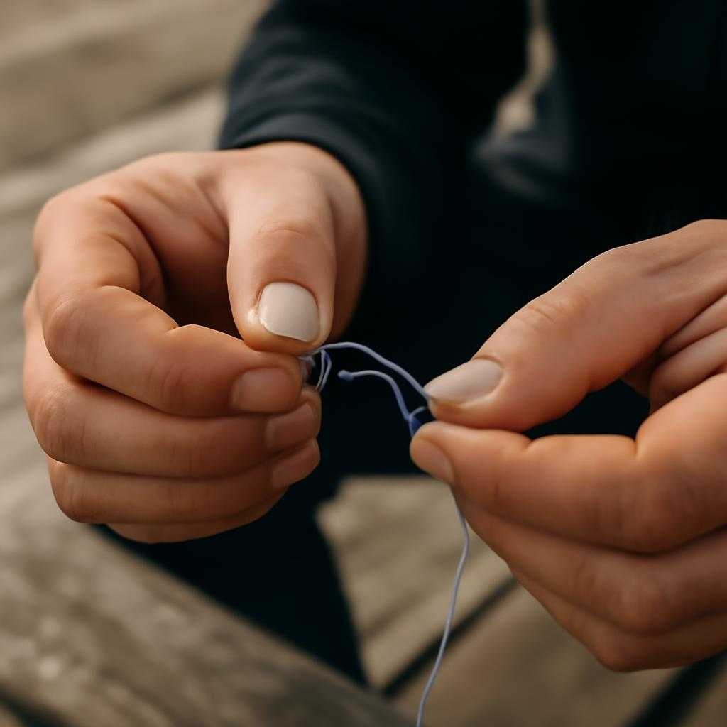 привязать леску