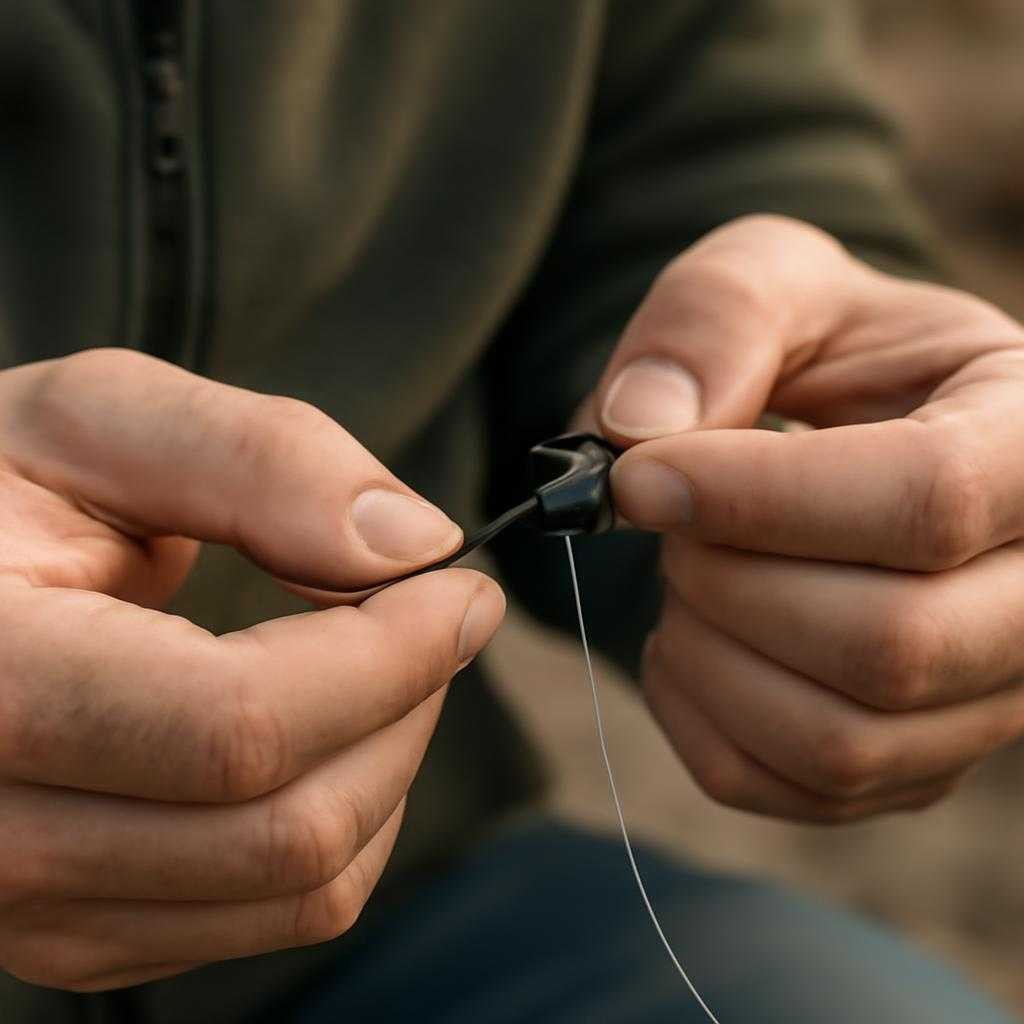 привязать леску