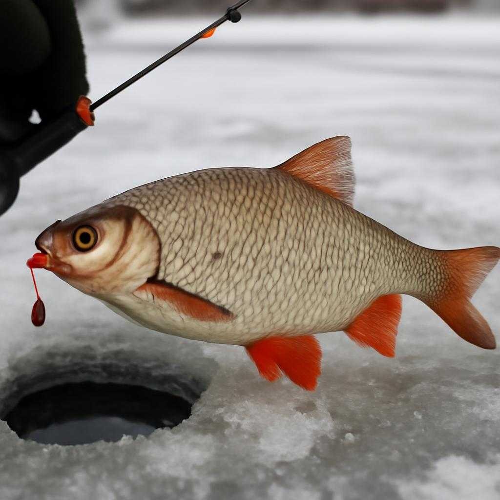 зимняя ловля красноперки